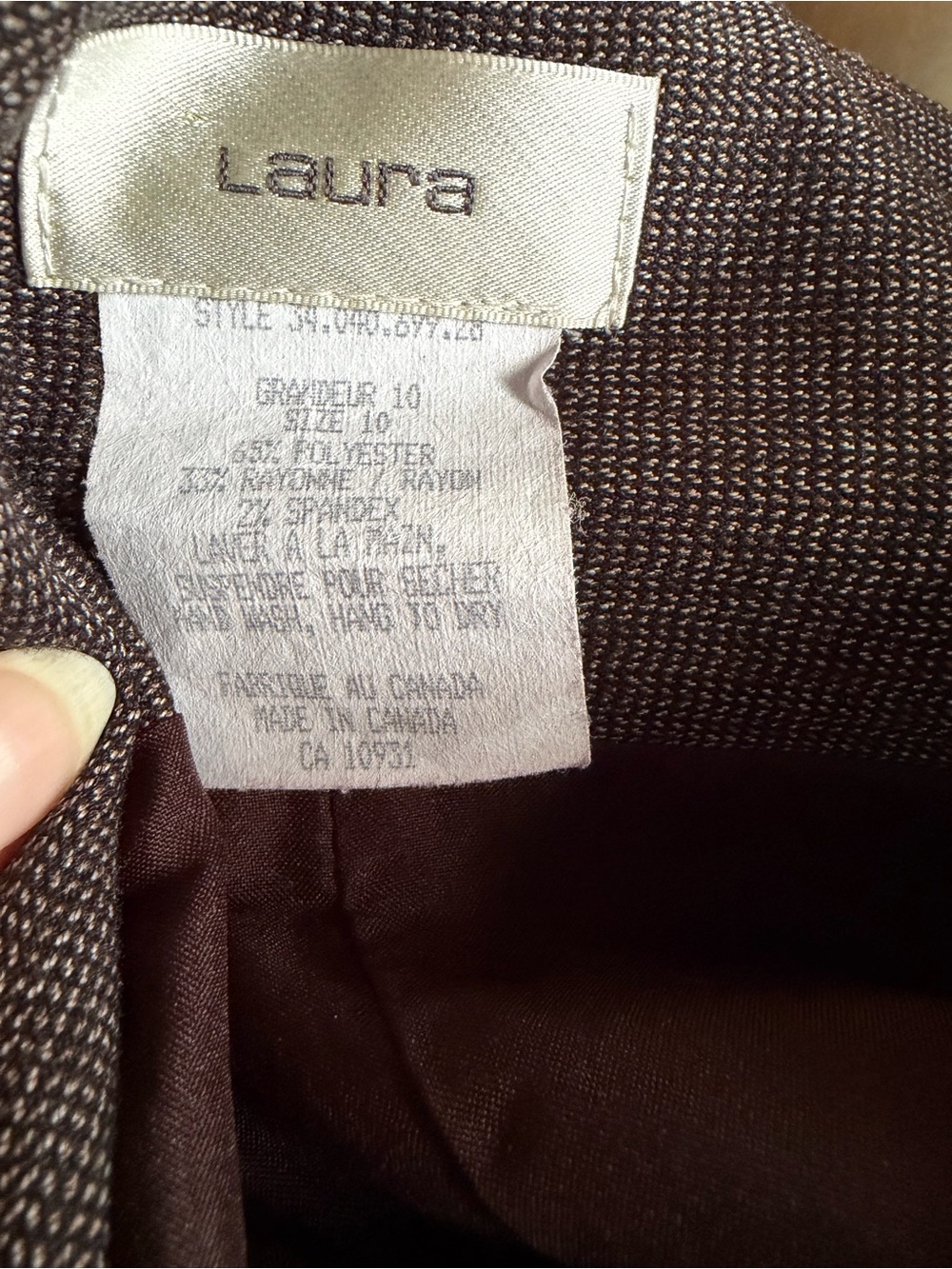 Classic A-Line Drawstring Skirt in Dark Brown - Picture 6 of 6
